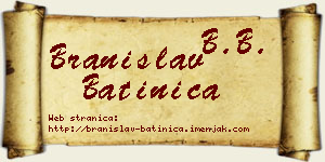 Branislav Batinica vizit kartica